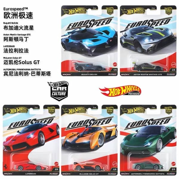 Hot Wheels Premium Car Culture – Eurospeed 5-Piece Set (1:64 Scale)
